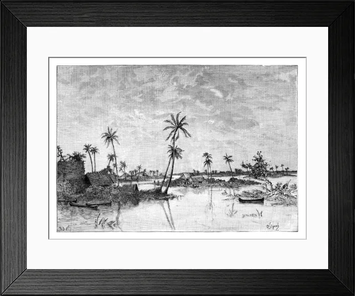 Framed Print : Indian settlement on the Islands of San Blas Bay, c1890 Framed Print : Indian settlement on the Islands of San Blas Bay, c1890