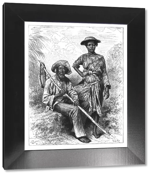 Snake Catcher and Charcoal Girl, Martinique, c1890