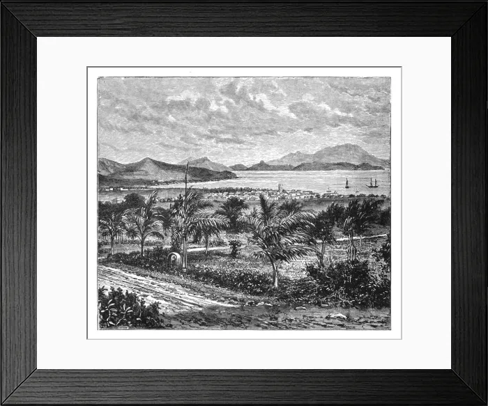 Framed Print : St Kitts, view taken from Nevis, c1890 Framed Print : St Kitts, view taken from Nevis, c1890