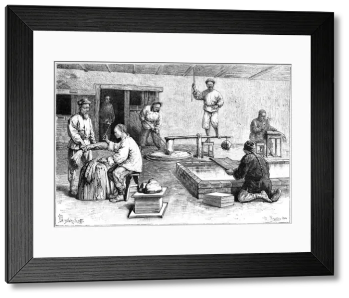 Framed Print : A paper mill, China, 1895. Artist: Armand Kohl Framed Print : A paper mill, China, 1895. Artist: Armand Kohl