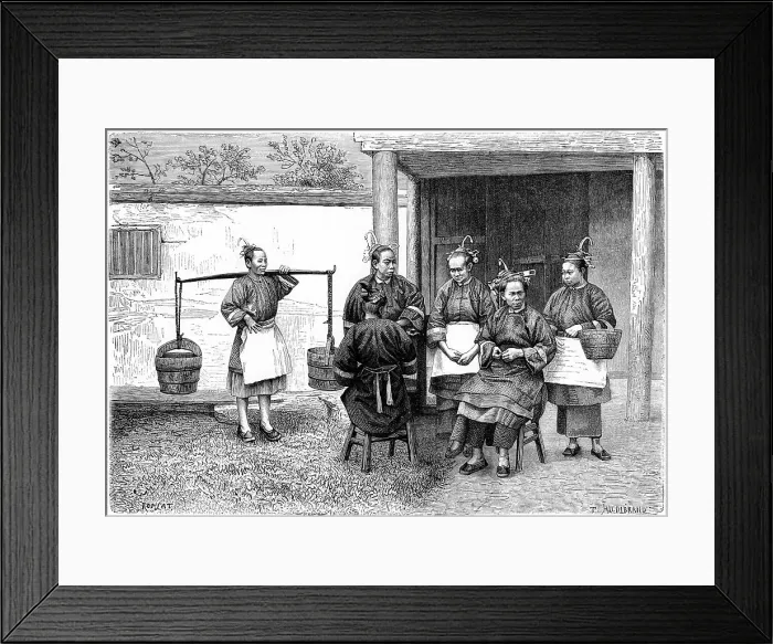 Framed Print : People of the Fokien province, China, 1895. Artist: Hildibrand Framed Print : People of the Fokien province, China, 1895. Artist: Hildibrand