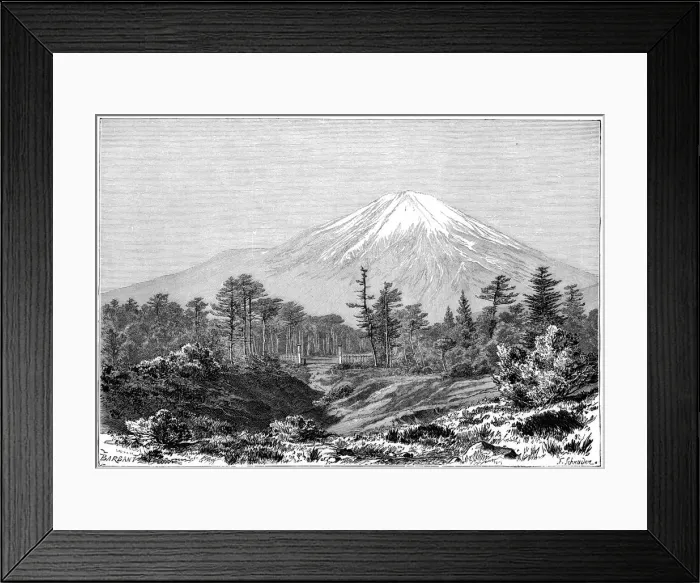 Framed Print : Mount Fuji, Japan, 1895. Artist: Charles Barbant Framed Print : Mount Fuji, Japan, 1895. Artist: Charles Barbant