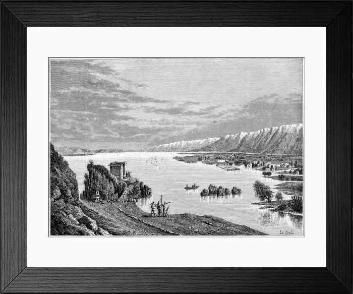 Framed Print : Tali lake, Japan, 1895. Artist: Armand Kohl Framed Print : Tali lake, Japan, 1895. Artist: Armand Kohl