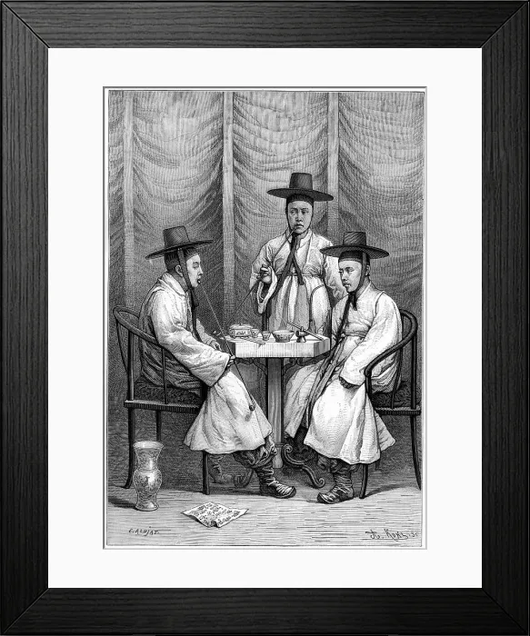 Framed Print : Korean mandarins, 1895. Artist: Armand Kohl Framed Print : Korean mandarins, 1895. Artist: Armand Kohl