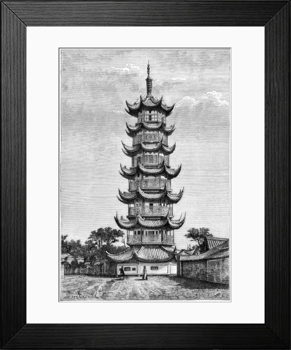 Framed Print : The Tower of Long-Hua, Shanghai, China, 1895 Framed Print : The Tower of Long-Hua, Shanghai, China, 1895
