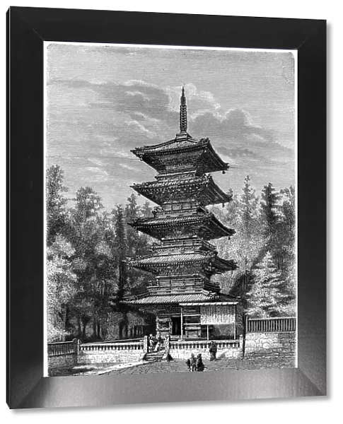 Buddhist temple, Nikko, Japan, 1895. Artist: Hildibrand
