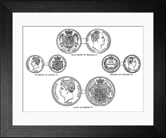 Framed Print : Various sovereigns, c1895 Framed Print : Various sovereigns, c1895