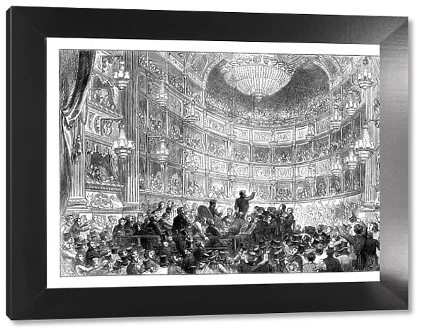 A meeting of the Anti-Corn Law League in Drury Lane Theatre, London, 1838 (c1895)