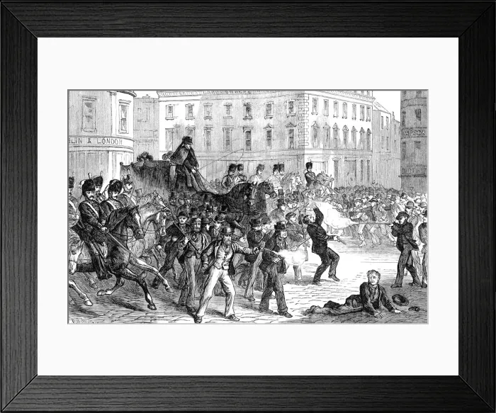 Framed Print : Scene at a Belfast riot (late 19th century) Framed Print : Scene at a Belfast riot (late 19th century)