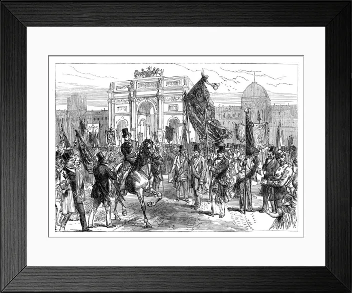 Framed Print : Demonstration of the Paris Freemasons, France, 1870 (late 19th century) Framed Print : Demonstration of the Paris Freemasons, France, 1870 (late 19th century)