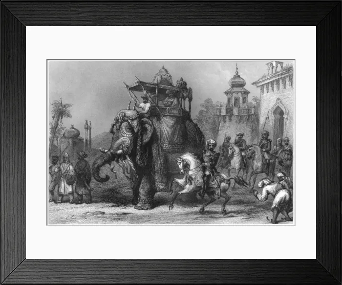 Framed Print : The Nana Sahib with his escort, c1860 Framed Print : The Nana Sahib with his escort, c1860