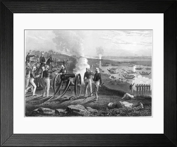 Framed Print : Major Eyre driving the Oude rebels from Allahabad, 1857, (c1860) Framed Print : Major Eyre driving the Oude rebels from Allahabad, 1857, (c1860)