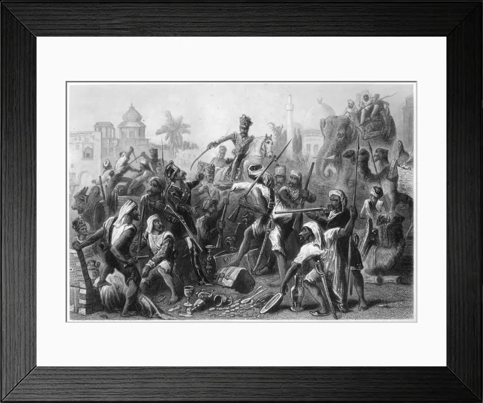 Framed Print : Mutinous Sepoys dividing spoils, 1857, (c1860) Framed Print : Mutinous Sepoys dividing spoils, 1857, (c1860)