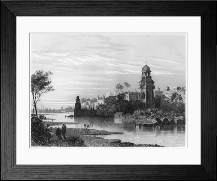 Framed Print : View of Delhi from the river showing the Kings palace, c1860 Framed Print : View of Delhi from the river showing the Kings palace, c1860