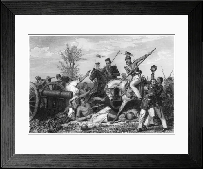 Framed Print : Capture of a gun at Banda, 1858, (c1860) Framed Print : Capture of a gun at Banda, 1858, (c1860)