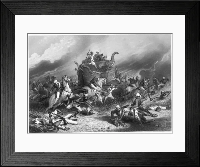 Framed Print : Defeat of the Peishwas army before Jhansi by General Rose, 1st April 1858, (c1860) Framed Print : Defeat of the Peishwas army before Jhansi by General Rose, 1st April 1858, (c1860)