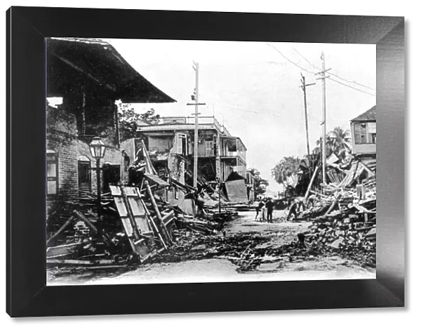 Earthquake damage, King Street and Harbour Street, Kingston, Jamaica, 1907