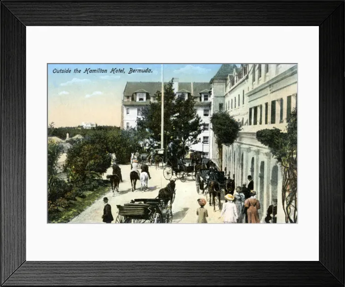 Framed Print : Outside the Hamilton Hotel, Bermuda, c1900s Framed Print : Outside the Hamilton Hotel, Bermuda, c1900s