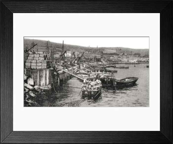 Framed Print : Boats on the river Malecon, Valparaiso, Chile, c1900s Framed Print : Boats on the river Malecon, Valparaiso, Chile, c1900s