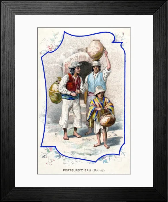Framed Print : Water carriers, Bolivia, 1911 Framed Print : Water carriers, Bolivia, 1911