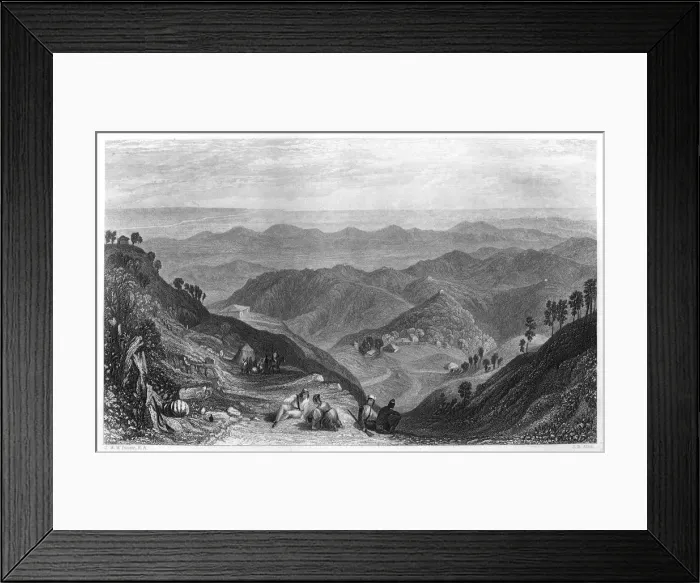 Framed Print : Mussoorie and the Dhoon valley, India, c1860. Artist: James B Allen Framed Print : Mussoorie and the Dhoon valley, India, c1860. Artist: James B Allen