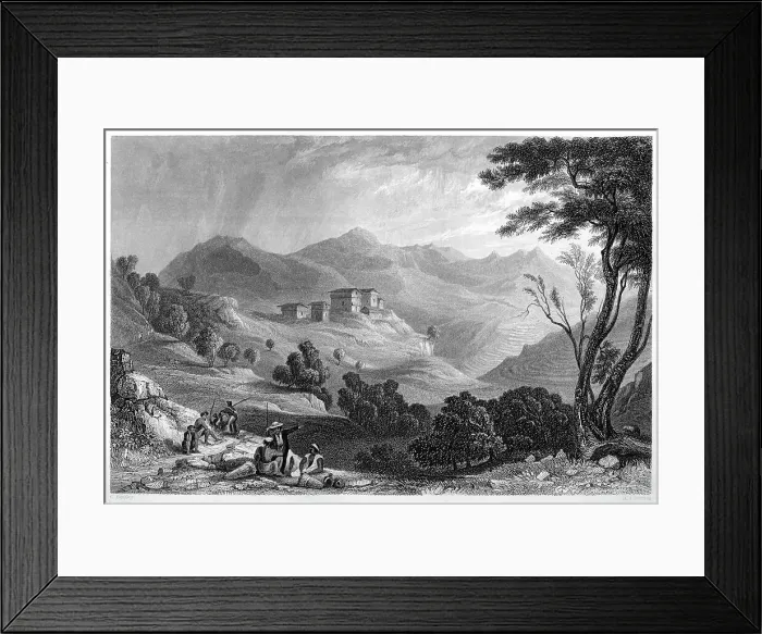 Framed Print : The village of Naree, India, c1860. Artist: MJ Starling Framed Print : The village of Naree, India, c1860. Artist: MJ Starling