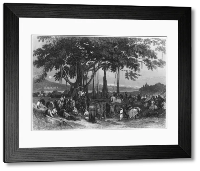 Framed Print : The arrival of the contingent force of the Sikh irregular cavalry, India, c1860