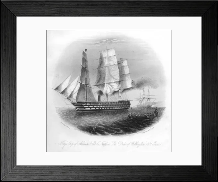 Framed Print : HMS Duke of Wellington, 1857. Artist: DJ Pound Framed Print : HMS Duke of Wellington, 1857. Artist: DJ Pound