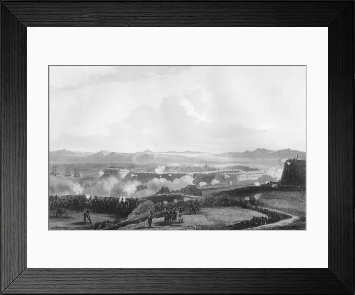 Framed Print : The attack on Bomarsund, during the Crimean War, 1854 (1857). Artist: W Hulland Framed Print : The attack on Bomarsund, during the Crimean War, 1854 (1857). Artist: W Hulland