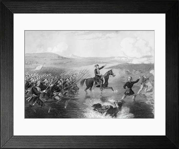 Framed Print : Passage of the Ingour by Omar Pasha (1806-1871), 1854 (1857). Artist: T Sherratt Framed Print : Passage of the Ingour by Omar Pasha (1806-1871), 1854 (1857). Artist: T Sherratt
