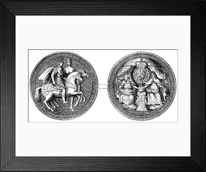 Framed Print : Great Seal of William and Mary, 19th century Framed Print : Great Seal of William and Mary, 19th century
