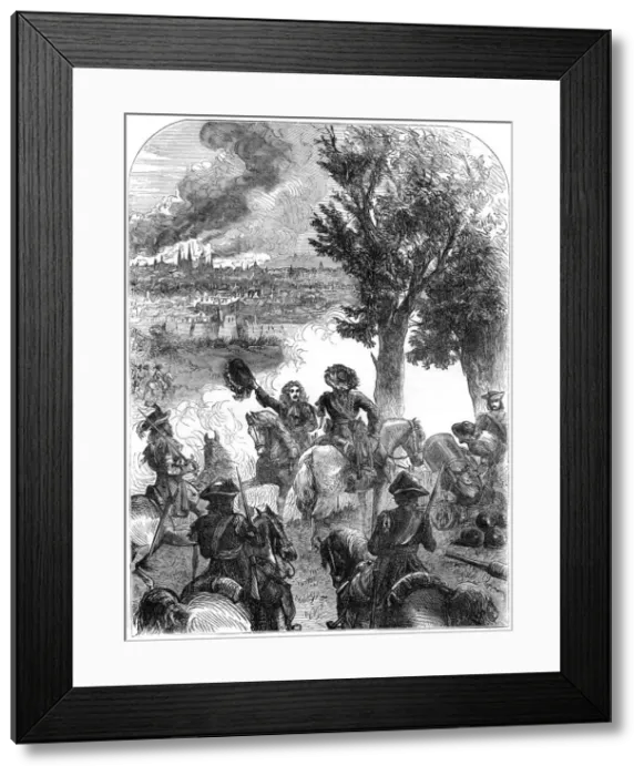 Framed Print : The bombardment of Brussels, 1695, (19th century)