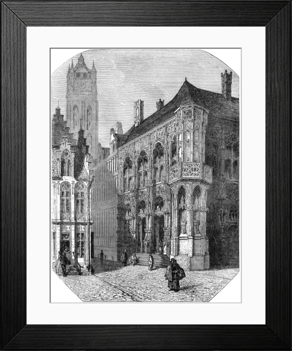 Framed Print : The Hotel de Ville, Ghent, 19th century Framed Print : The Hotel de Ville, Ghent, 19th century