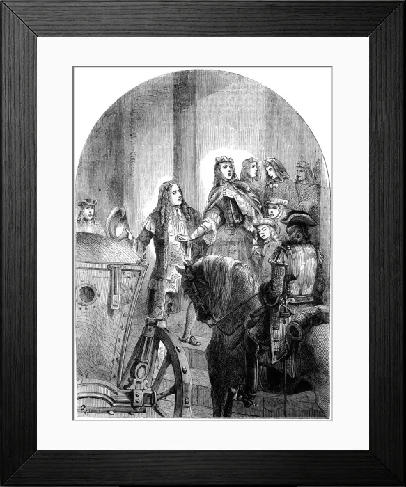 Framed Print : Duchess of Savoy and her children quitting Turin, (19th century) Framed Print : Duchess of Savoy and her children quitting Turin, (19th century)
