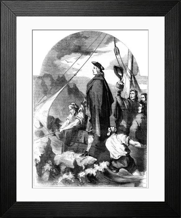 Framed Print : Landing of the Chevalier de St George in Scotland, 1715, (19th century) Framed Print : Landing of the Chevalier de St George in Scotland, 1715, (19th century)