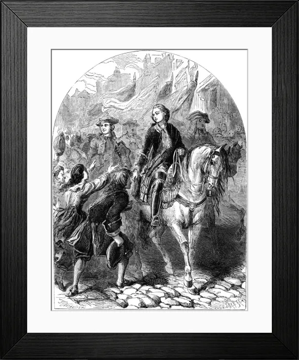 Framed Print : James Stuart, the Old Pretender (1688-1766), entering Dundee, 18th century (19th century). Artist: C Sheeres Framed Print : James Stuart, the Old Pretender (1688-1766), entering Dundee, 18th century (19th century). Artist: C Sheeres