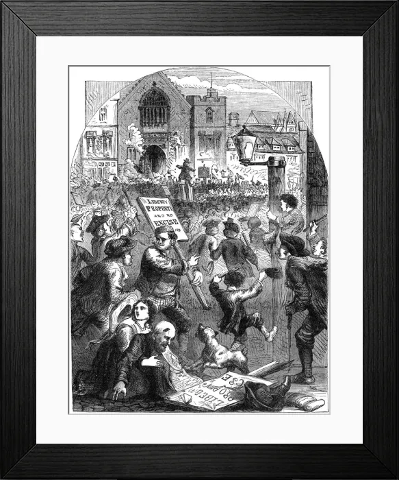 Framed Print : A riotous assembly outside Parliament House, London, 18th century (19th century) Framed Print : A riotous assembly outside Parliament House, London, 18th century (19th century)