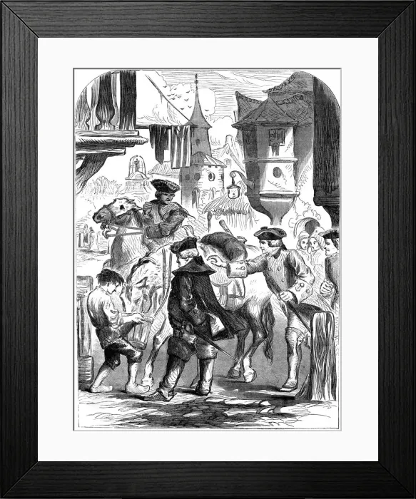 Framed Print : The arrest of Charles Belleisle at Elbingerode, Germany, 1744 (19th century) Framed Print : The arrest of Charles Belleisle at Elbingerode, Germany, 1744 (19th century)