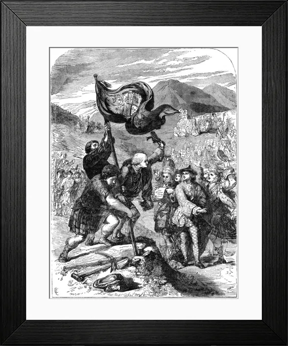 Framed Print : Erecting the standard of the Young Pretender, 18th century (19th century)
