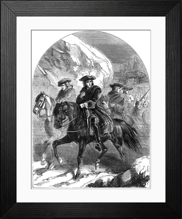 Framed Print : Retreat of the Young Pretender, 18th century (19th century). Artist: TE Nicholson Framed Print : Retreat of the Young Pretender, 18th century (19th century). Artist: TE Nicholson