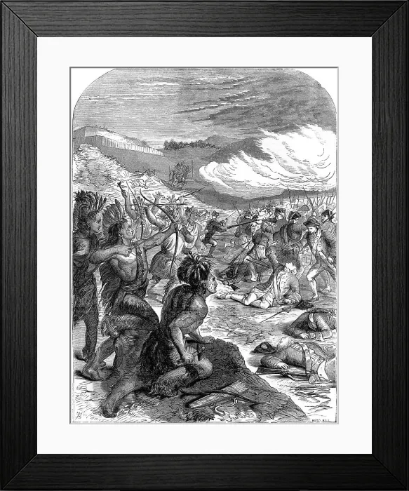 Framed Print : The death of General Edward Braddock (c1695-1755), 1755 (19th century). Artist: Bill Framed Print : The death of General Edward Braddock (c1695-1755), 1755 (19th century). Artist: Bill