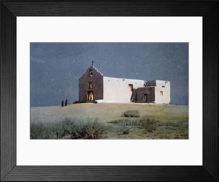 Framed Print : An Indian Church, Pueblo of Sandia, near Albuquerque, New Mexico, USA, 20th century. Artist: Fred Harvey Framed Print : An Indian Church, Pueblo of Sandia, near Albuquerque, New Mexico, USA, 20th century. Artist: Fred Harvey