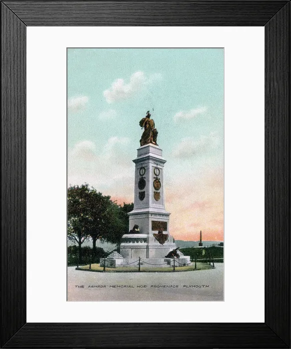 Framed Print : The Armada Memorial, Hoe Promenade, Plymouth, Devon, early 20th century Framed Print : The Armada Memorial, Hoe Promenade, Plymouth, Devon, early 20th century