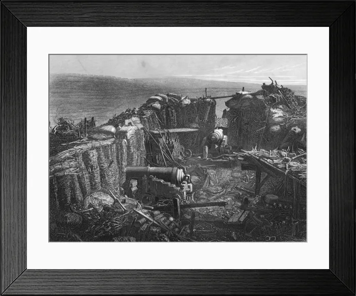 Framed Print : The Redan, view of a portion of the interior, Crimean War, (1857). Artist: H Bibby Framed Print : The Redan, view of a portion of the interior, Crimean War, (1857). Artist: H Bibby