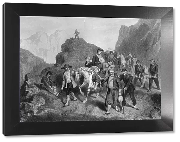 Removal of wounded soldiers from the field of battle, Crimean War, (1857). Artist: G Greatbach