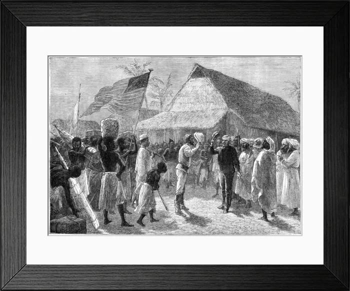 Framed Print : The meeting between Henry Morton Stanley and Dr David Livingstone, Africa, 19th century Framed Print : The meeting between Henry Morton Stanley and Dr David Livingstone, Africa, 19th century