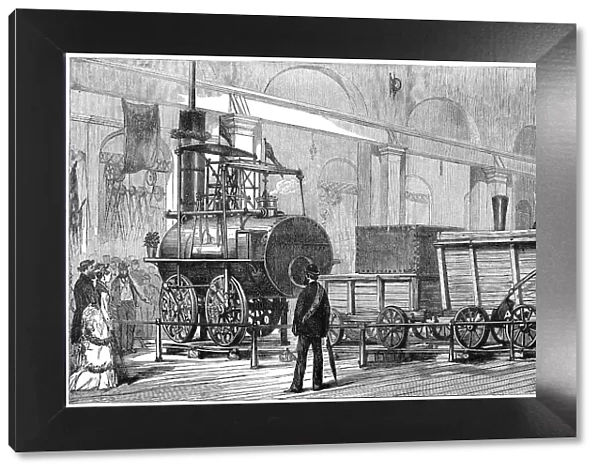 Locomotion, the first steam locomotive, at the Railway Jubilee, Darlington, Durham, 19th century
