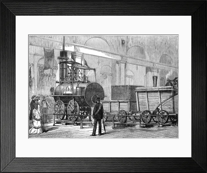 Framed Print : Locomotion, the first steam locomotive, at the Railway Jubilee, Darlington, Durham, 19th century Framed Print : Locomotion, the first steam locomotive, at the Railway Jubilee, Darlington, Durham, 19th century