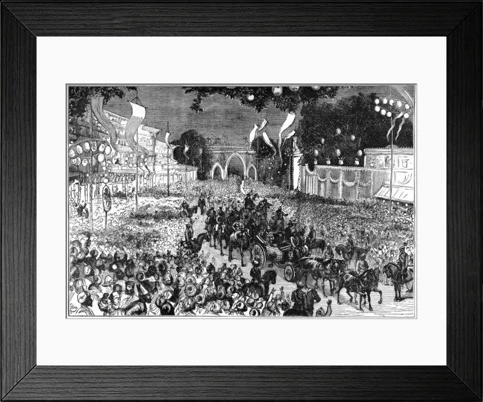 Framed Print : A procession to celebrate the Prince of Wales birthday, Bombay, India, 19th century Framed Print : A procession to celebrate the Prince of Wales birthday, Bombay, India, 19th century