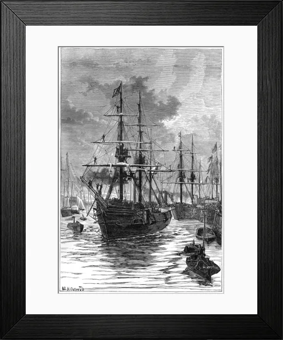 Framed Print : The departure of Albert and Discovery from Portsmouth, 19th century Framed Print : The departure of Albert and Discovery from Portsmouth, 19th century